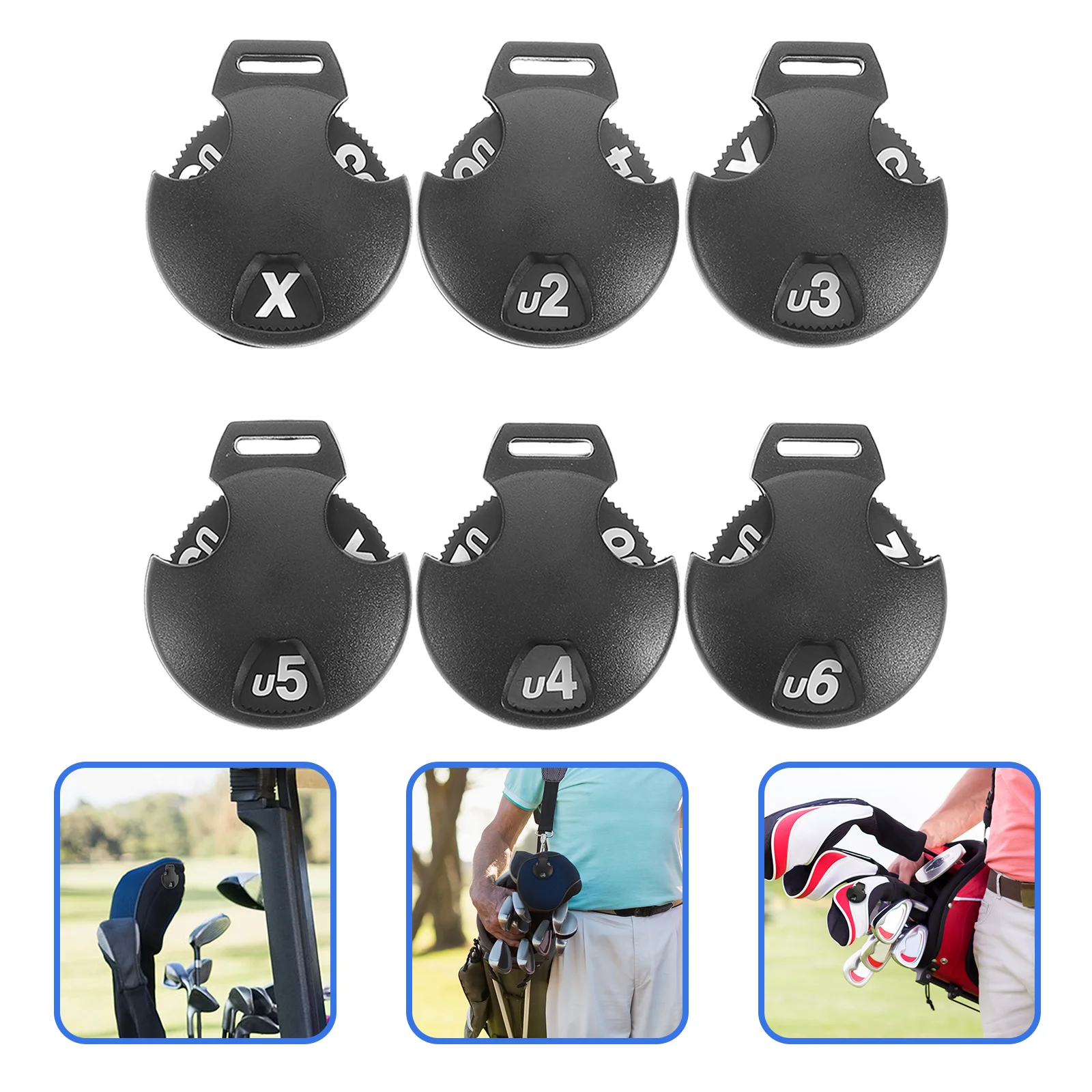 

6 Pcs Round Golf Number Plate Sbulletin Seeder Container Plastic Highlighter Big Head Covers