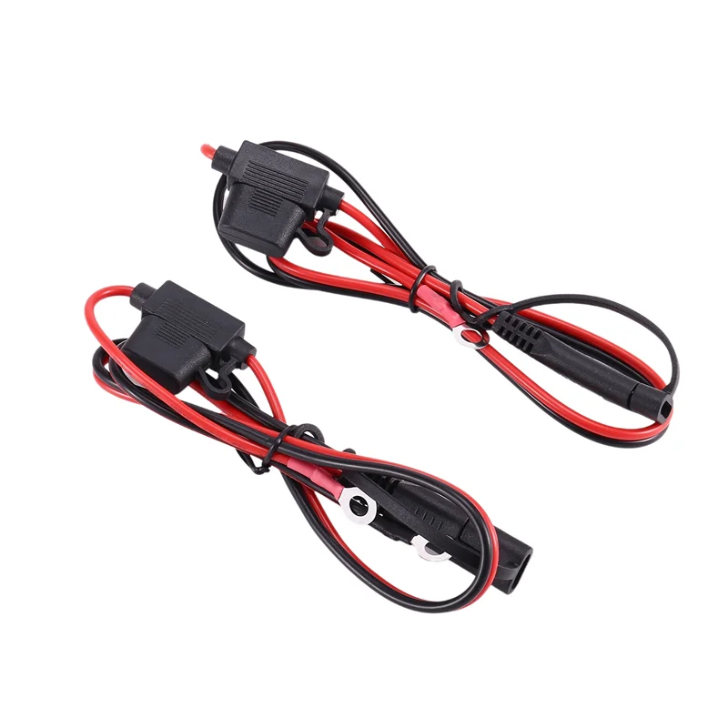 

Точное зарядное устройство для мотоциклетного аккумулятора Foxsur, 2 шт., кабель для зарядки Sae, быстроразъемная вилка Sae, кольцевой клеммный предохранитель 12 В