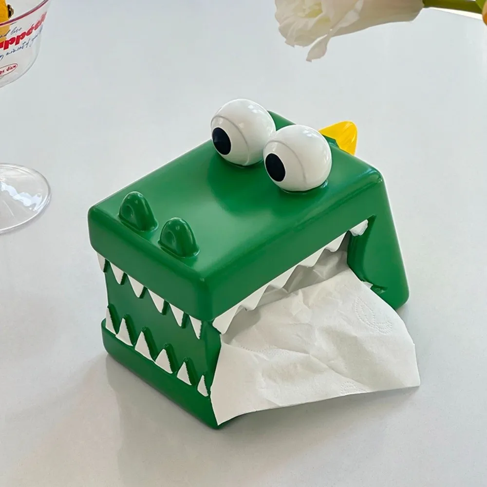 

Figure Model Crocodile Tissue Box Doll Toy Collectible Tissue Box Ornament Cute Cartoon Crocodile Napkin Holder Children/Kids