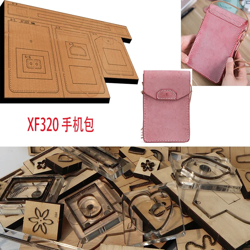 Handmade Wooden Mobile Phone Bag Knife Die Leather Craft Punch Hand Tool Cut Knife Mould XF320 Leather Craft Tools