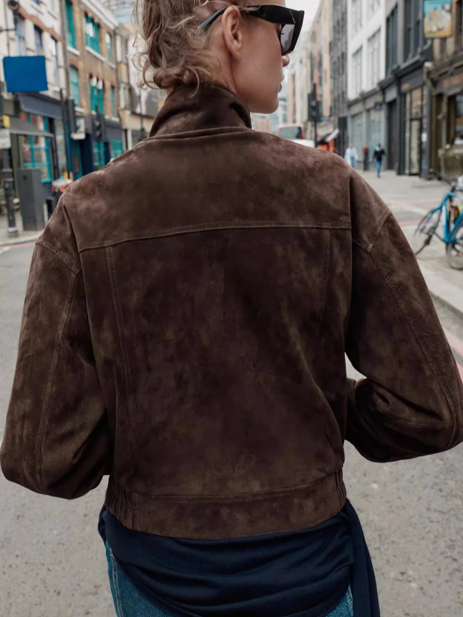 Manteau de pilote Jaet pour femmes, nouvelle collection automne 2025 ket, décoré en Faux daim, vêtements d'extérieur, coupe cintrée, Vintage