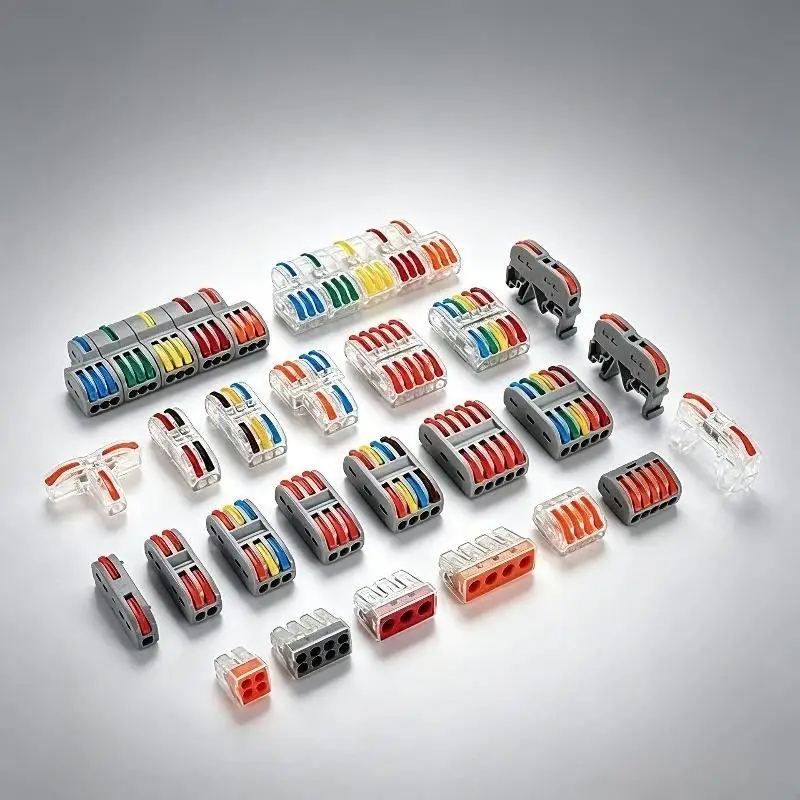 5Pcs PCT Quick Wire Connector Push Fit Terminal Block Reusable Cable Clamp Flame Resistant For Lamp Electrical Wiring Connection
