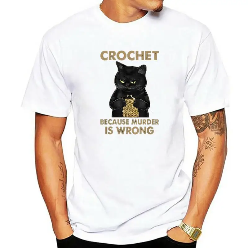 Crochet Because Murder Is Wrong Printing Female Tshirts Manga T-shirt Summer Slim Tees Shirts Sports Slim Women tops