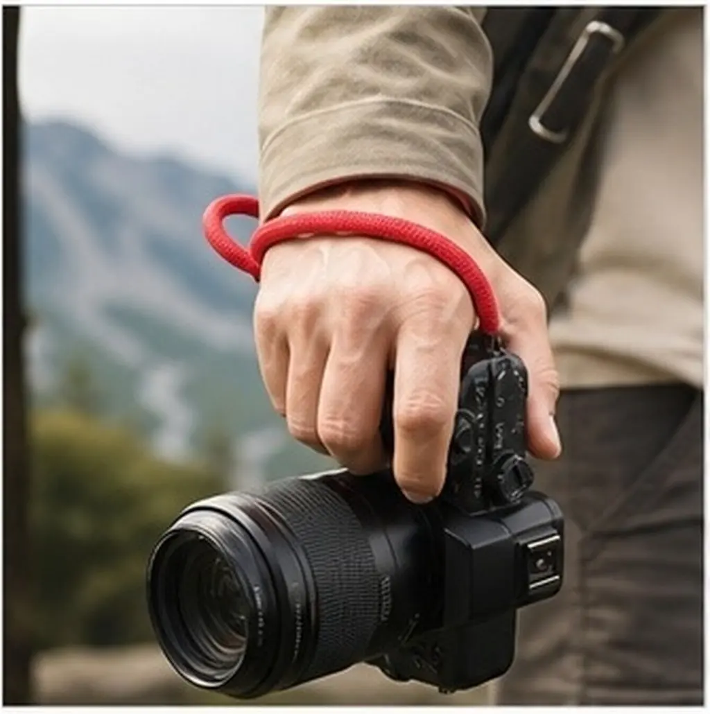 Sturdy Photo Camera Wrist Strap Cotton PU Construction Simple Elegant Design for Men Women Dslr Mirrorless Outdoor Use