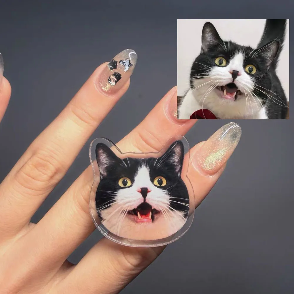 Custom Pet Face Brooch Animal's Portraits Acrylic Pins For Children Family Birthday Gift Personalized Company Logo Brooch
