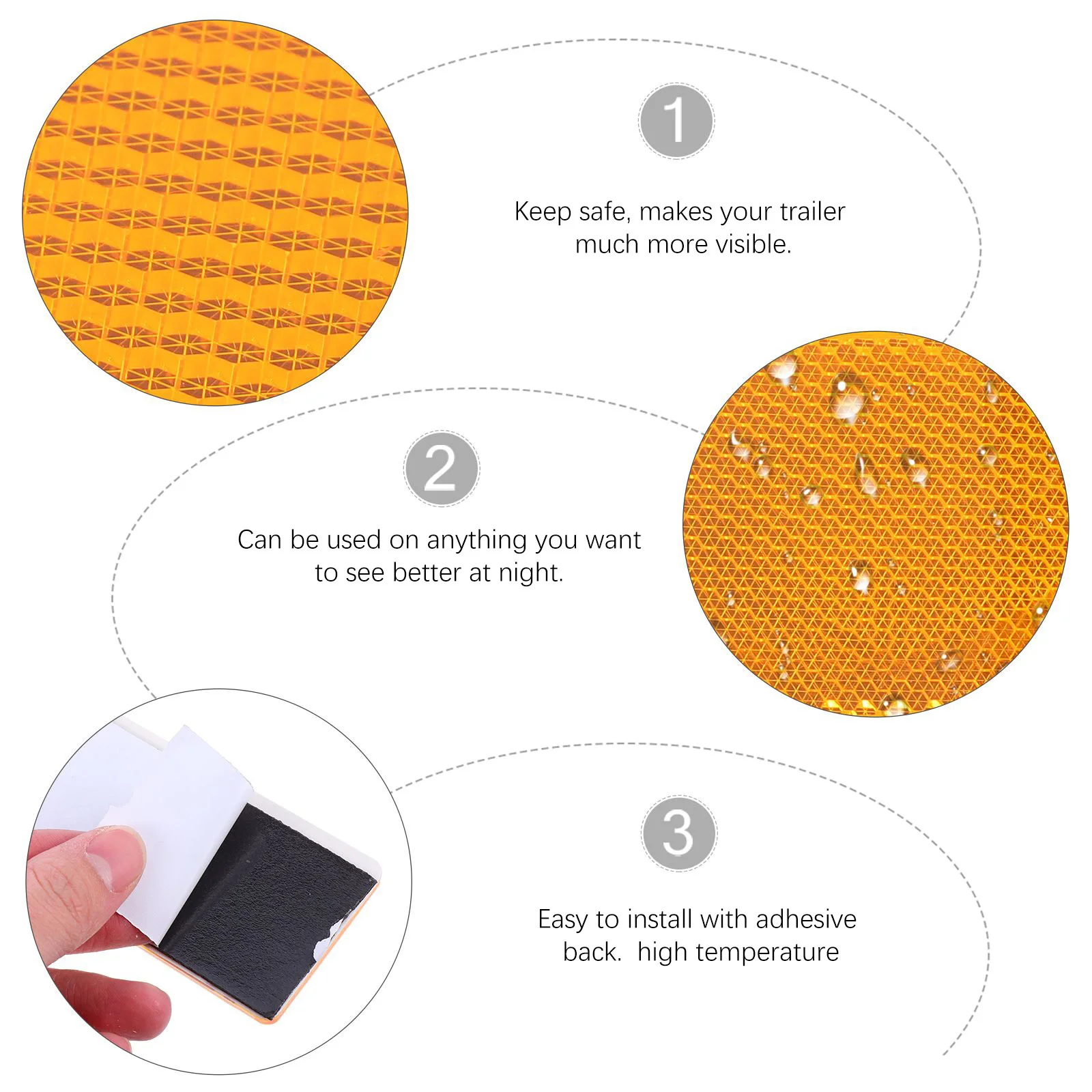 

25Pcs Reflective Board Self-Adhesive Waterproof Reflector Tape High-Strength Warning Sticker for Trailer Car Driveway Safety