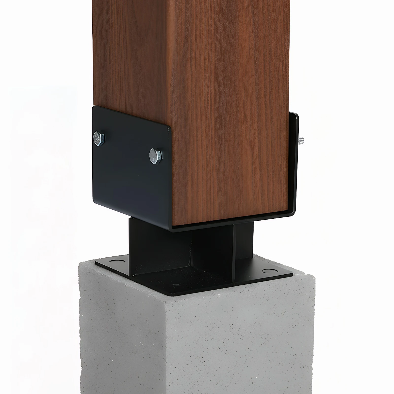 

4pcs Wet Concrete Fence Post Holder U-Shaped 6x6 Fence Post Holder Bracket Inner Size 5.5inx5.5in for Pavilion Railing Support