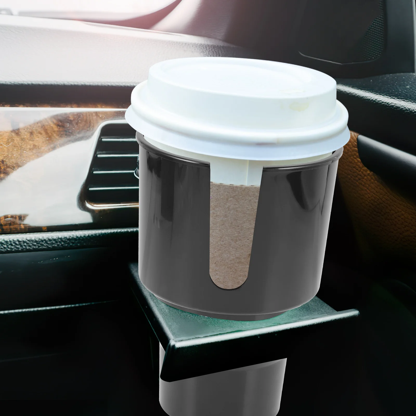 

Car Cup Holder Expander ABS Material Universal Fit for Most Vehicles Large Opening Storage Rack for Drinks Cans and Bottles