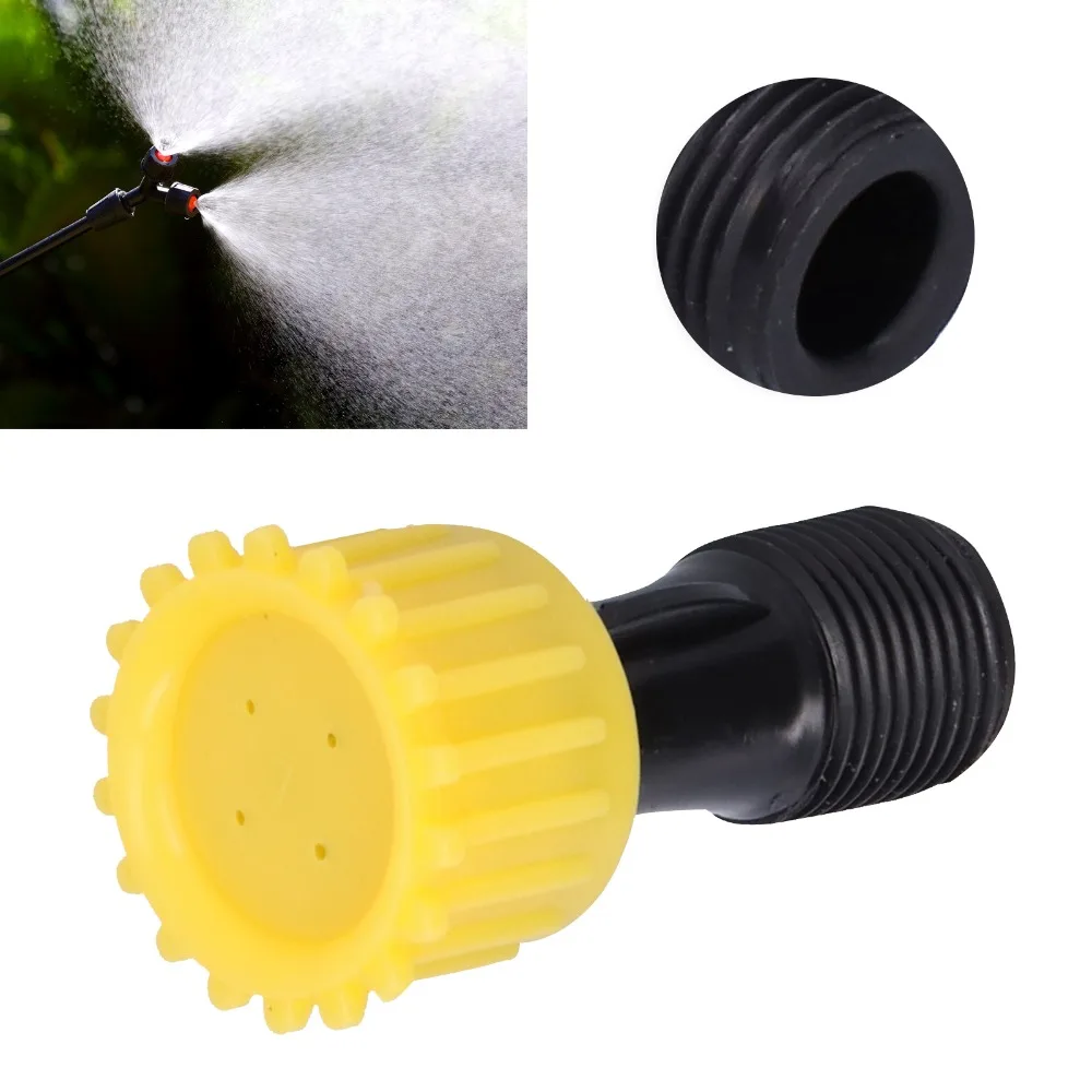 5Pcs Plastic Spray Nozzle Yellow and Black G3/8 Male Thread Spray Head Lightweight 4 Hole Electric Sprayer Accessories