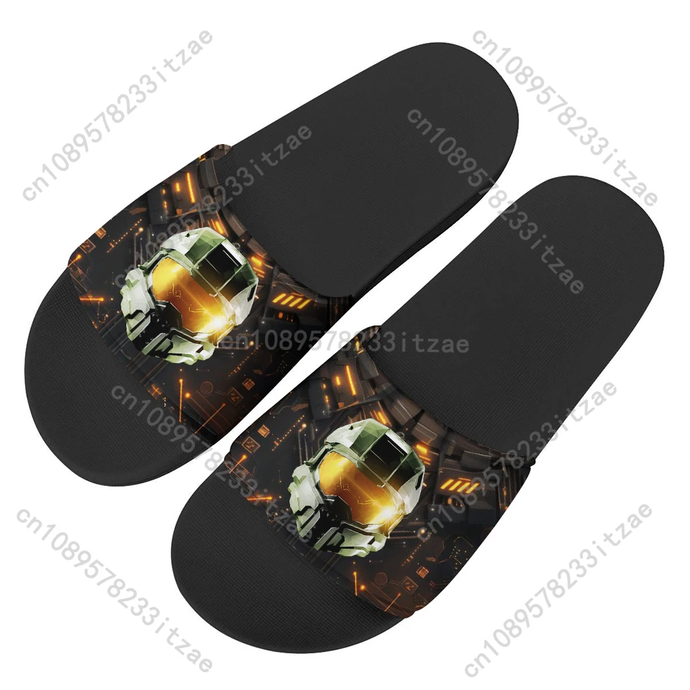 

Halo Master Chief Women Slippers Printed Slipper Leisure Flat Shoes Harajuku Female Summer Slippers Beach Shoes custom shoes