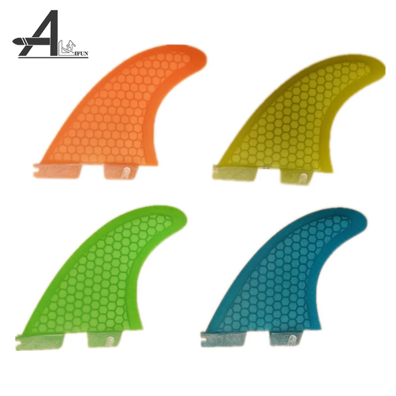 

ALIFUN 3 PCS Surf Fins for FCS II M G5 Honeycomb Fiber Surfboard Three Quilha Set Single Tabs Base Surfing Fins Solid Color