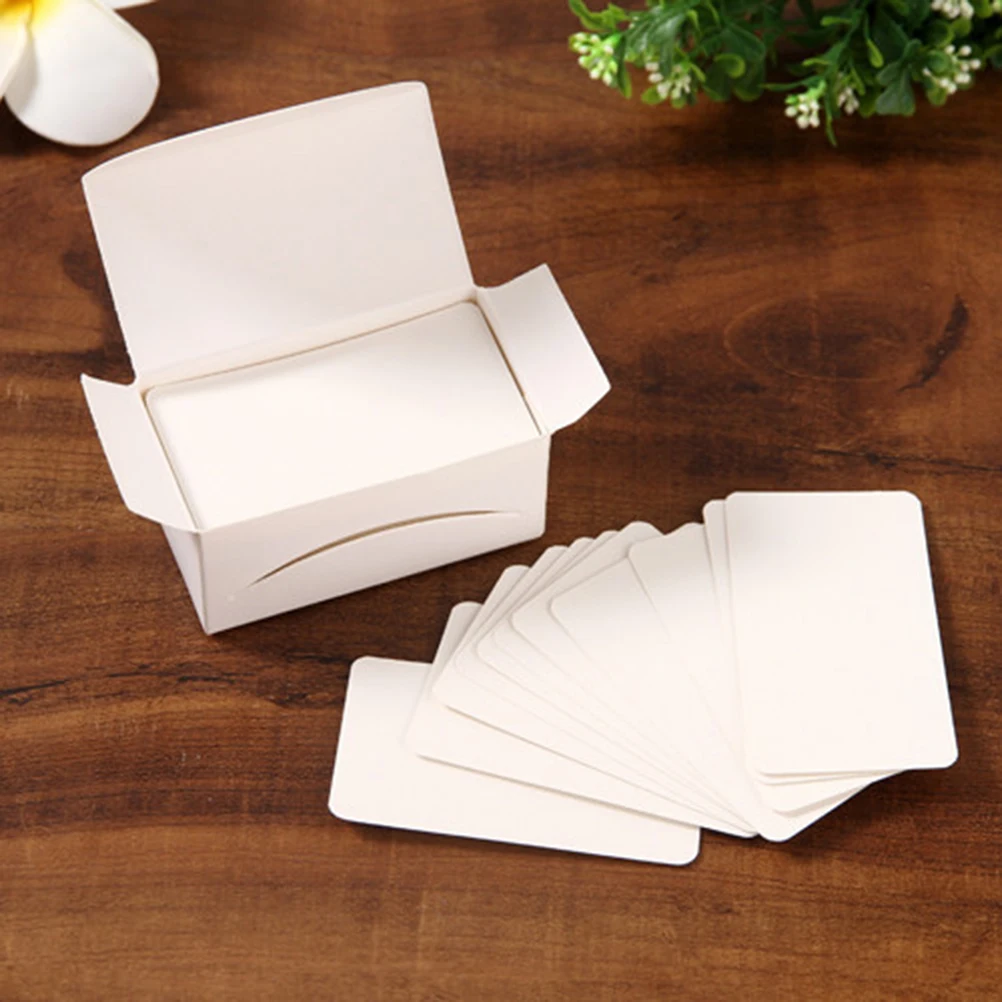 

200Pcs Kraft Paper Diy Blank Cards Memo Pads Greeting Card Message Cards Gift Tags Scrapbook Accessories White Leather Color