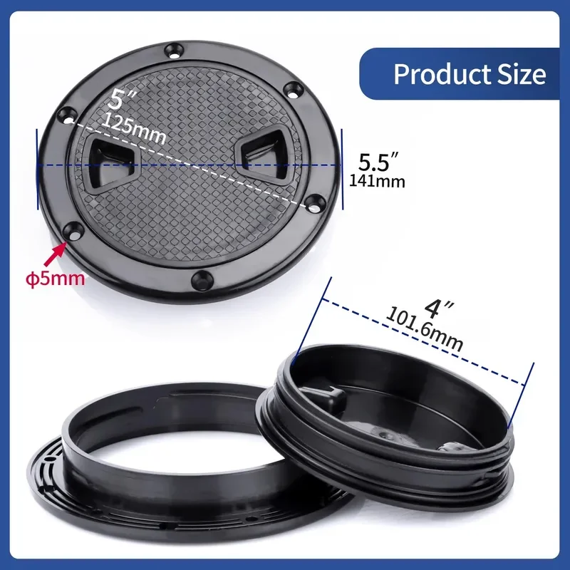 Marine Hatch Cover White Black Round Inspection Hole 4 6 8 Inch Yacht Boat Deck Access Port Work Cover Marine Accessories