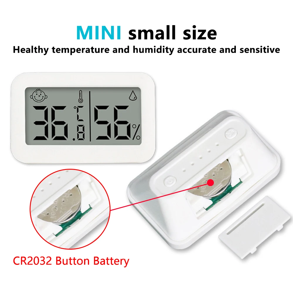 Digital Electronic Thermometer Hygrometer Indoor Home Weather Station High Precision Temperature Humidity Tester With Battery