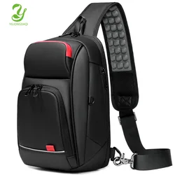 Men Shoulder Bag Waterproof  Casual Business Chest Bags Male High Quality USB Sling Messenger Bag Short Trip Crossbody Bag