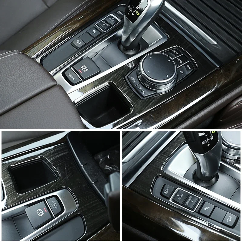 Good Quality New LHD Gear Panel Decorative Cover Trim ABS Sticker Decal For BMW X5 X6 F15 F16 2014 2015 2016 2017 2018 Car Inter