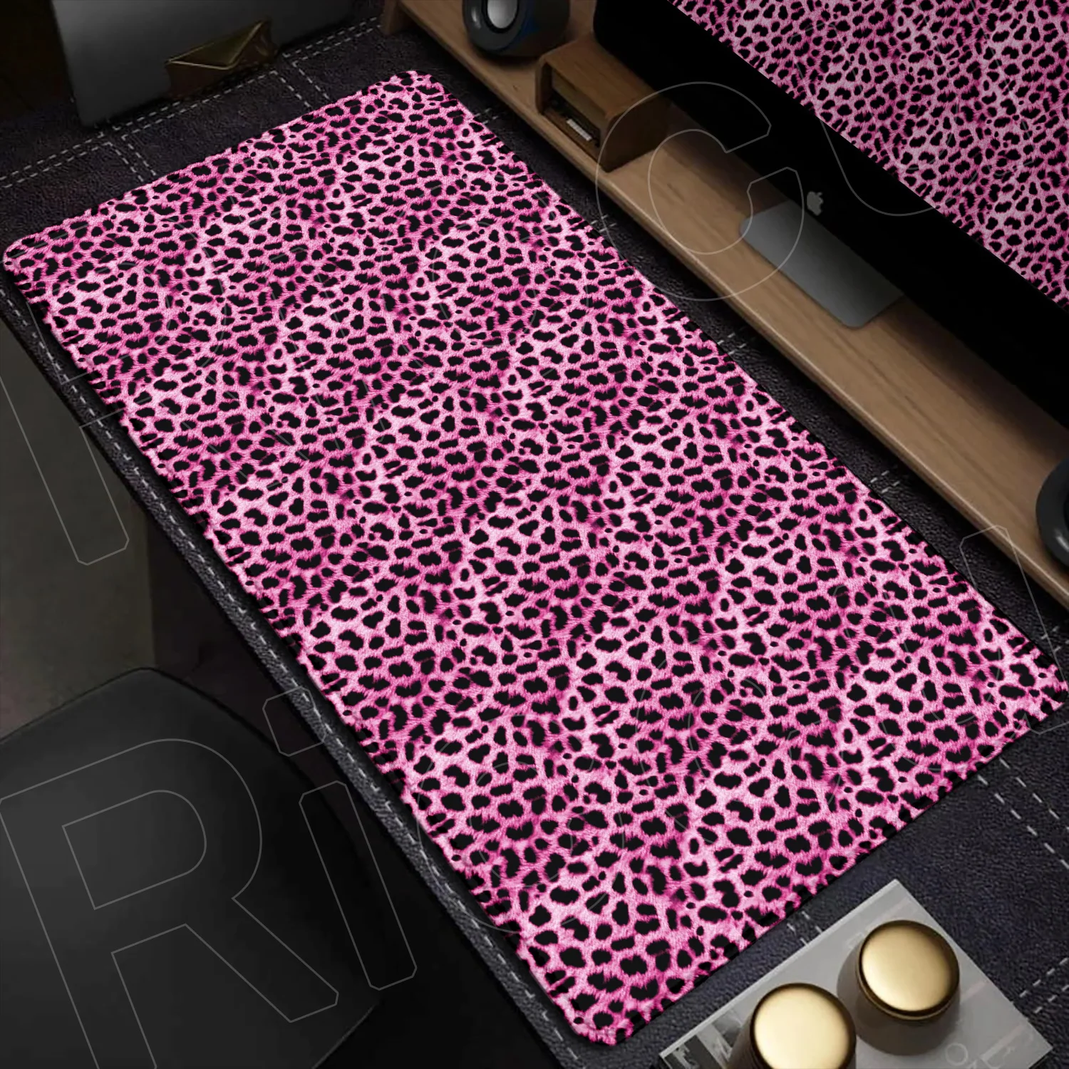 

New Fashion Pink Leopard Print Laptop Mouse Pad 90x40cm Office Women Big Desk Mat Gaming Mousepad Rubber Bottom Non-Slip Cushion