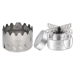 Portable Alcohol Stove with Lid/Cross Stand/Windshield Outdoors Ultralight Aluminum Alloy Stoves for Camping Hiking Backpacking