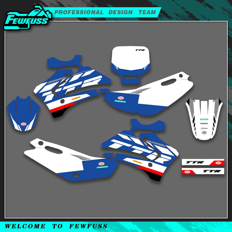 Fewfuss For YAMAHA TTR 125 TTR125 2000 2001 2002 2003 2004 2005 2006 2007 Graphics Decals Stickers Number Name Custom