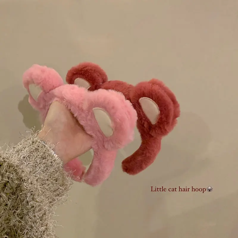 Disney Plush Cute Lotso Ears Headband Women Mickey Mouse Hairbands Girl Toy Story Hair Accessories Kawaii Kid Cosplay Party Gift