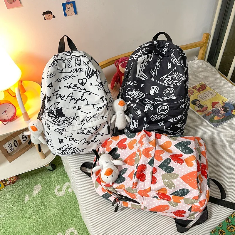 Large Capacity Backpacks Fashion Graffiti Printing Women\'s Backpack Casual College Student School Bags for Girl Teenage Mochila