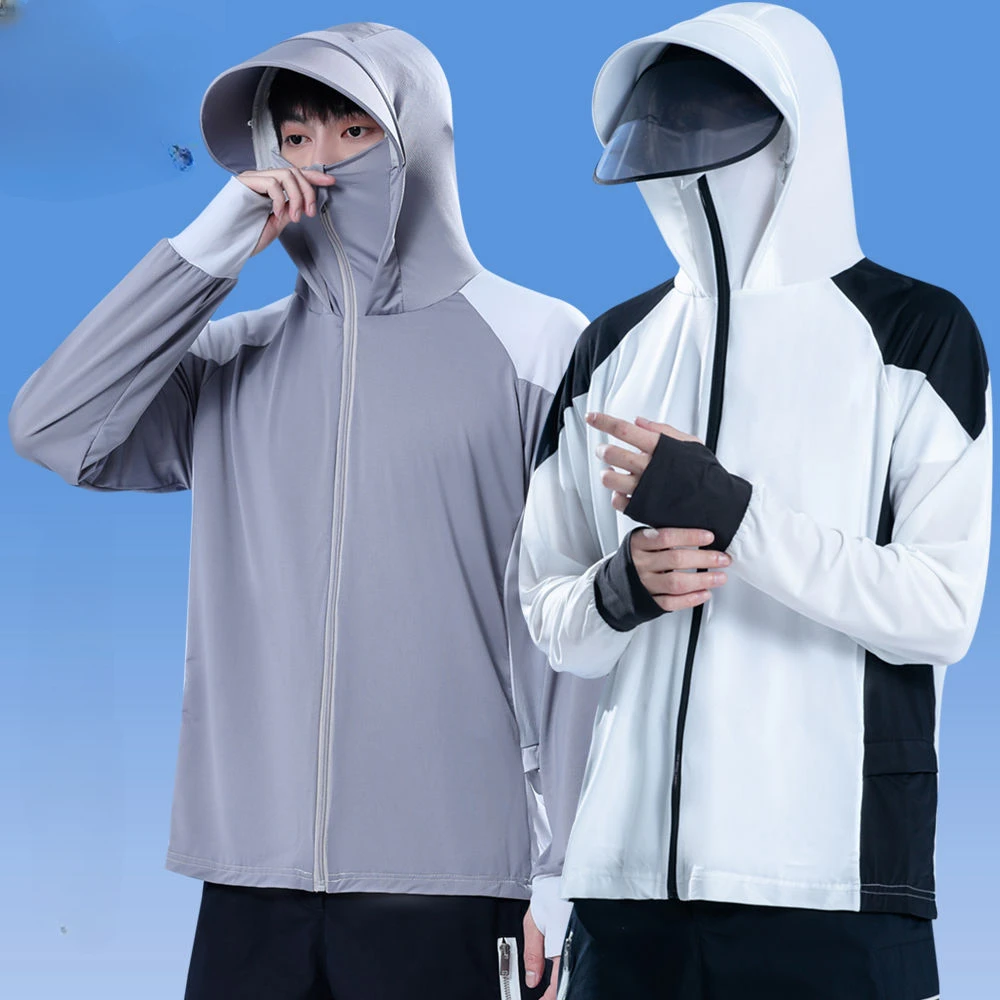 Men\'s Skin Coats UPF 50+ UV Sun Protection Summer New Thin Breathable Fishing Ultra-Light Sportswear Hooded Outwear Male Jacket