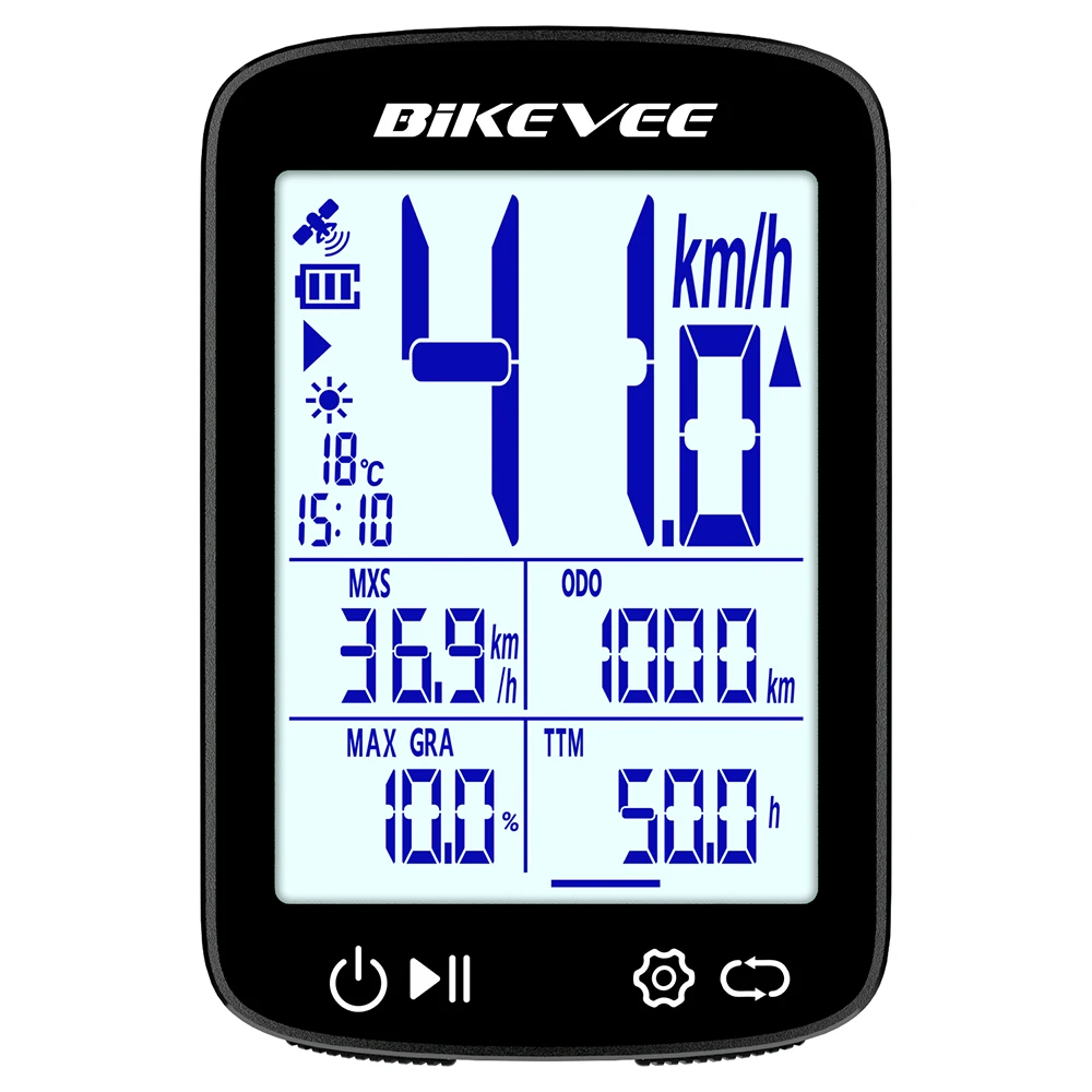 AliExpress Bikevee 2.4" LCD Screen GPS Wireless Bicycle Computer MPH KM/H Cycling Speedometer Odometer Stopwatch with Auto Backlight