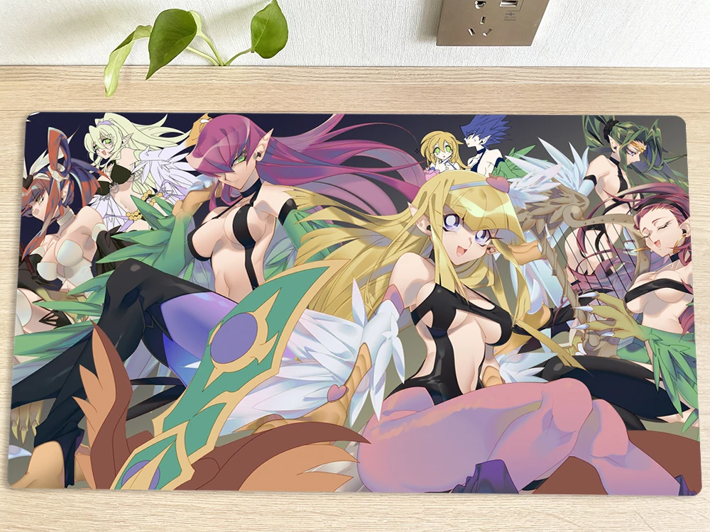 YuGiOh Table Playmat Dark Magician Girl Harpie Lady TCG CCG Mat Trading Card Game Mat Mouse Pad Gaming Play Mat Mousepad & Bag