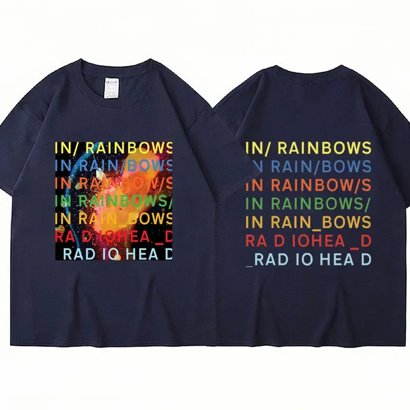 Rock Band Radiohead Graphic T Shirt Music Album in Rainbows Men\'s Short Sleeve Hip Hop Gothic Punk Oversized T-shirts Streetwear