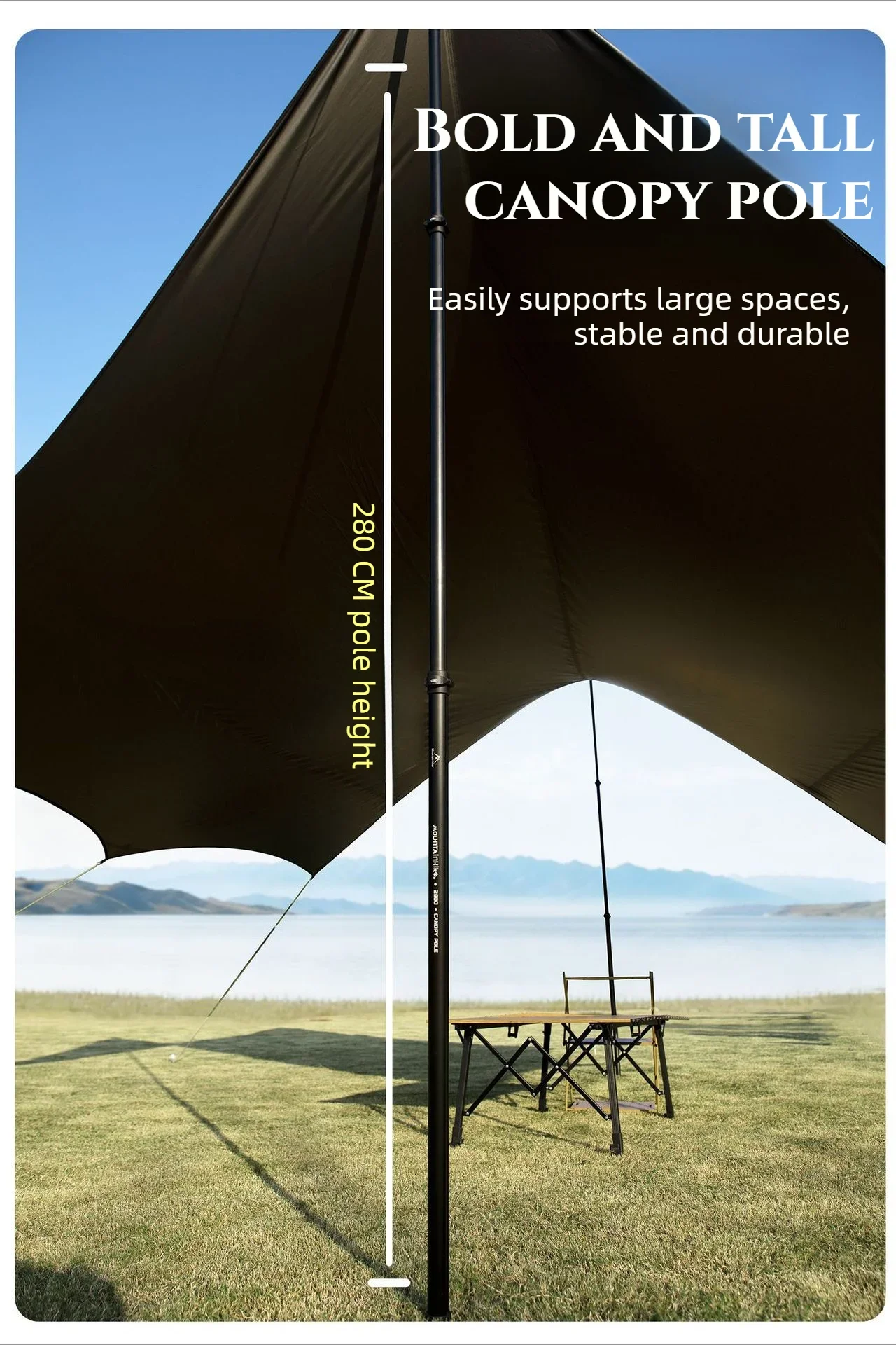 MOUNTAINHIKER Teleskop-Zeltstange Verstellbare Aluminiumlegierungsstangen für Anhänger, Rucksackreisen, Wandern, Camping, Vordächer und Überdachungen