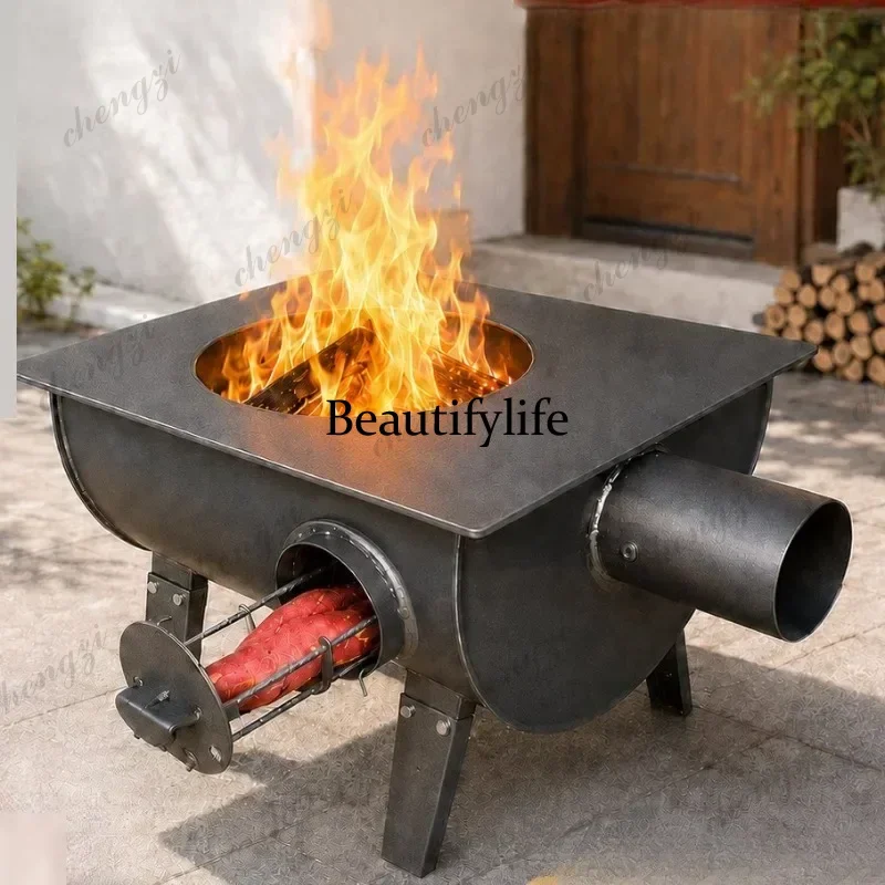 Chimeneas Portable Wood Stove with Oven for Cooking and Heating Indoor Firewood Stove High Efficiency Cookstove