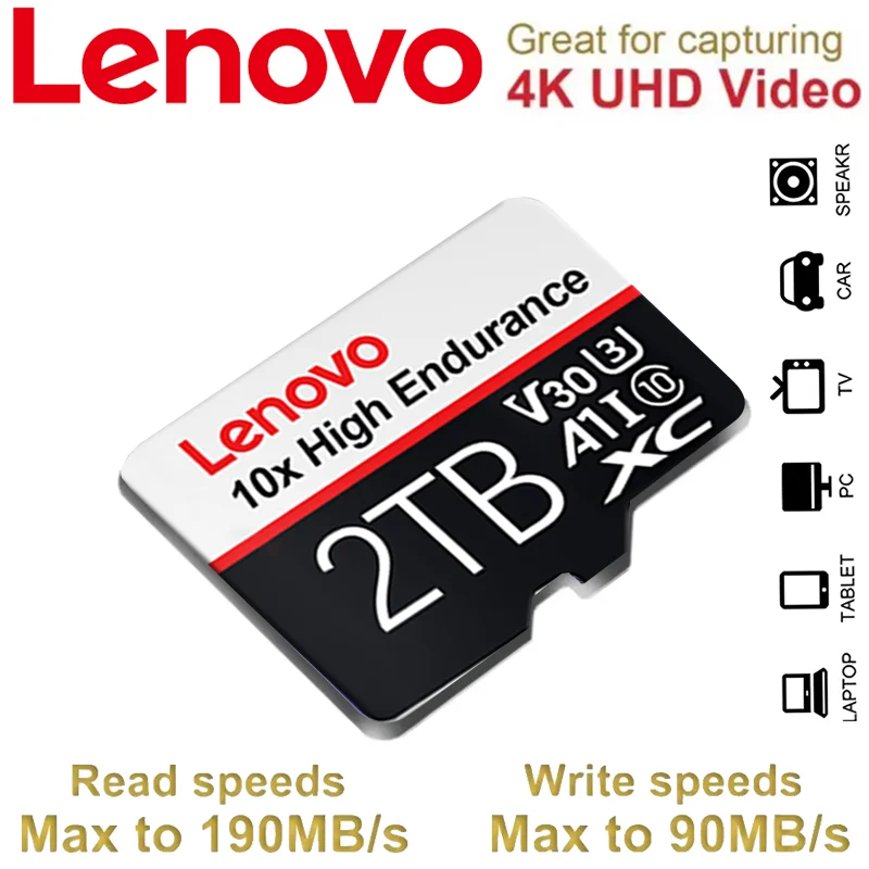 

Высокоскоростная карта памяти Lenovo 2 ТБ, 1 ТБ, 512 ГБ, 256 ГБ, класс 10, Micro TF SD-карта, 1 ТБ SD-карта памяти для Nintendo Switch Phone/Ps4