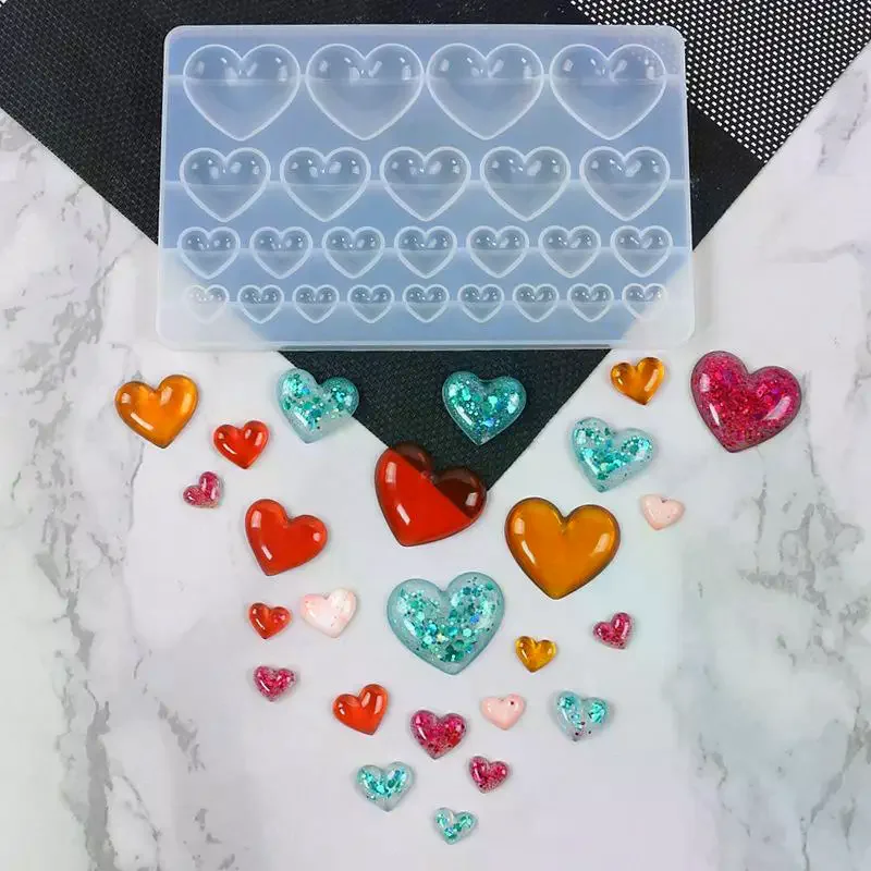 Heart Silicone Mold Different Size Pendants Casing Moulds Handmade DIY Tool Love