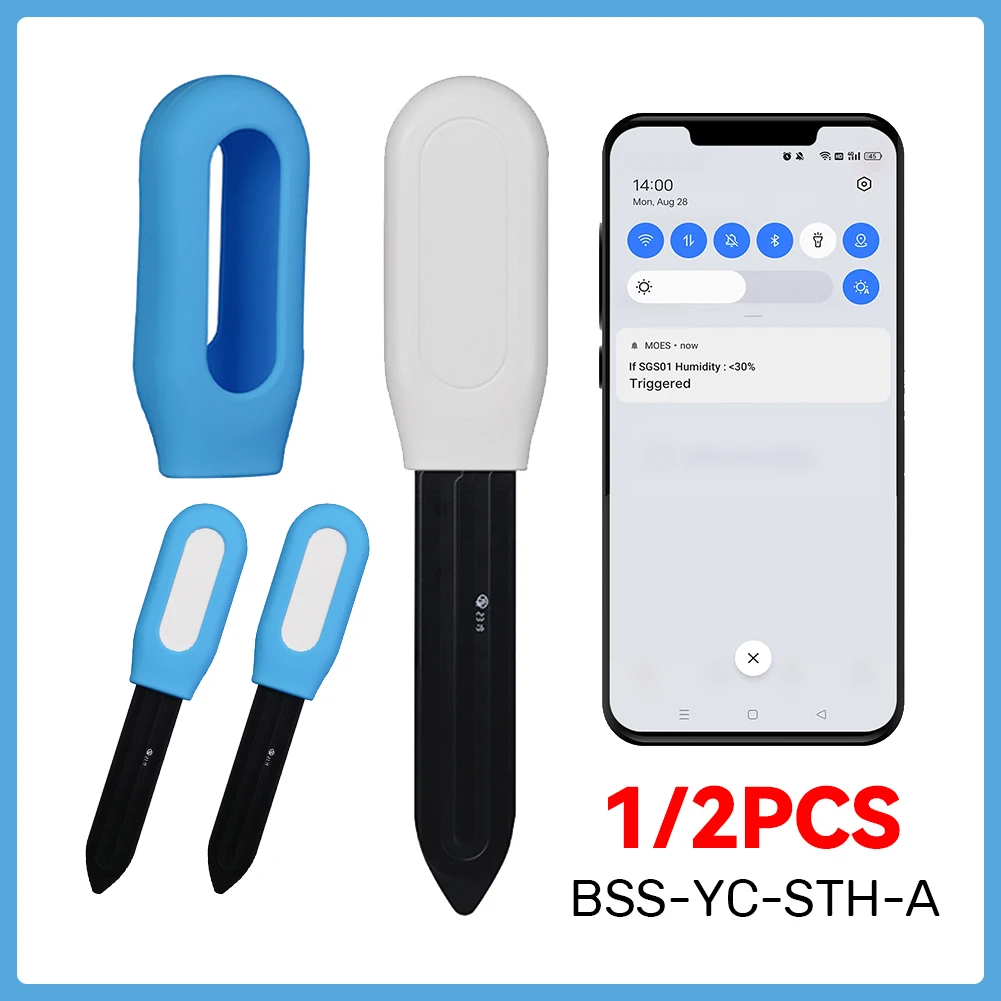 جهاز اختبار التربة الذكي مستشعر درجة الحرارة والرطوبة الرقمي المقاوم للماء مقياس الرطوبة الحراري كاشف الري الآلي للحديقة