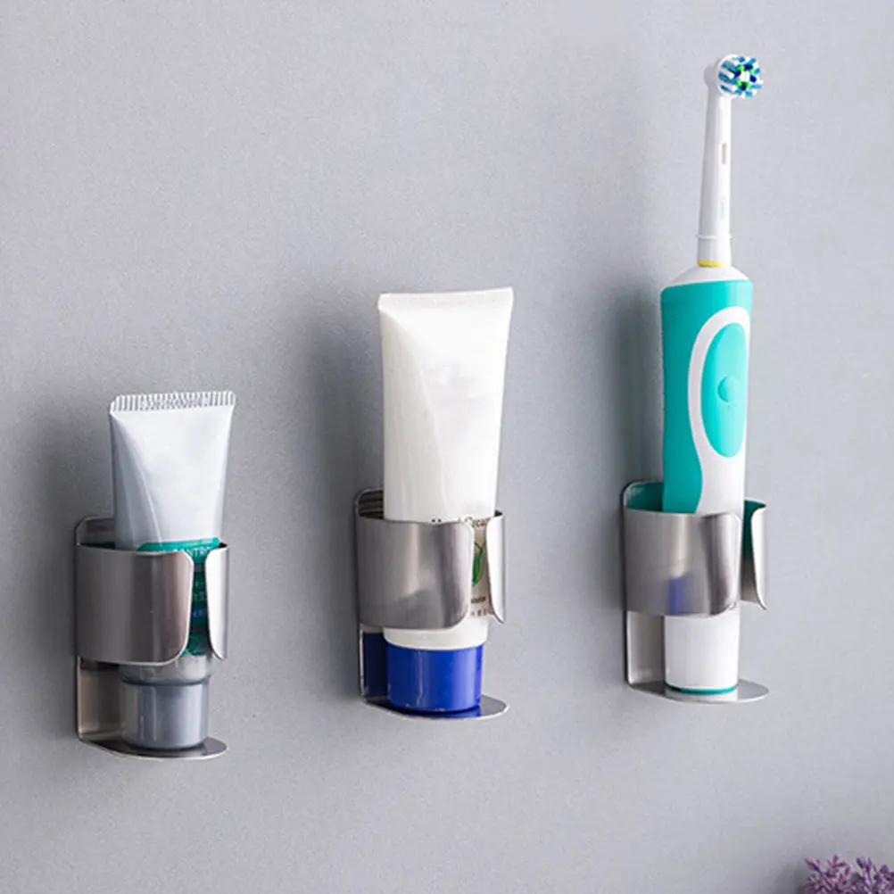 

4pcs Electric Toothbrush Holder Stainless Steel Bathroom Mount Storage Shelf Toothbrush Stand
