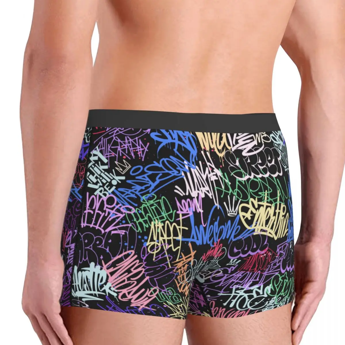 Custom Colorful Street Graffiti Wall Tags Art Boxer Shorts For Men Sexy 3D Printed Underwear Panties Briefs Soft Underpants view 4