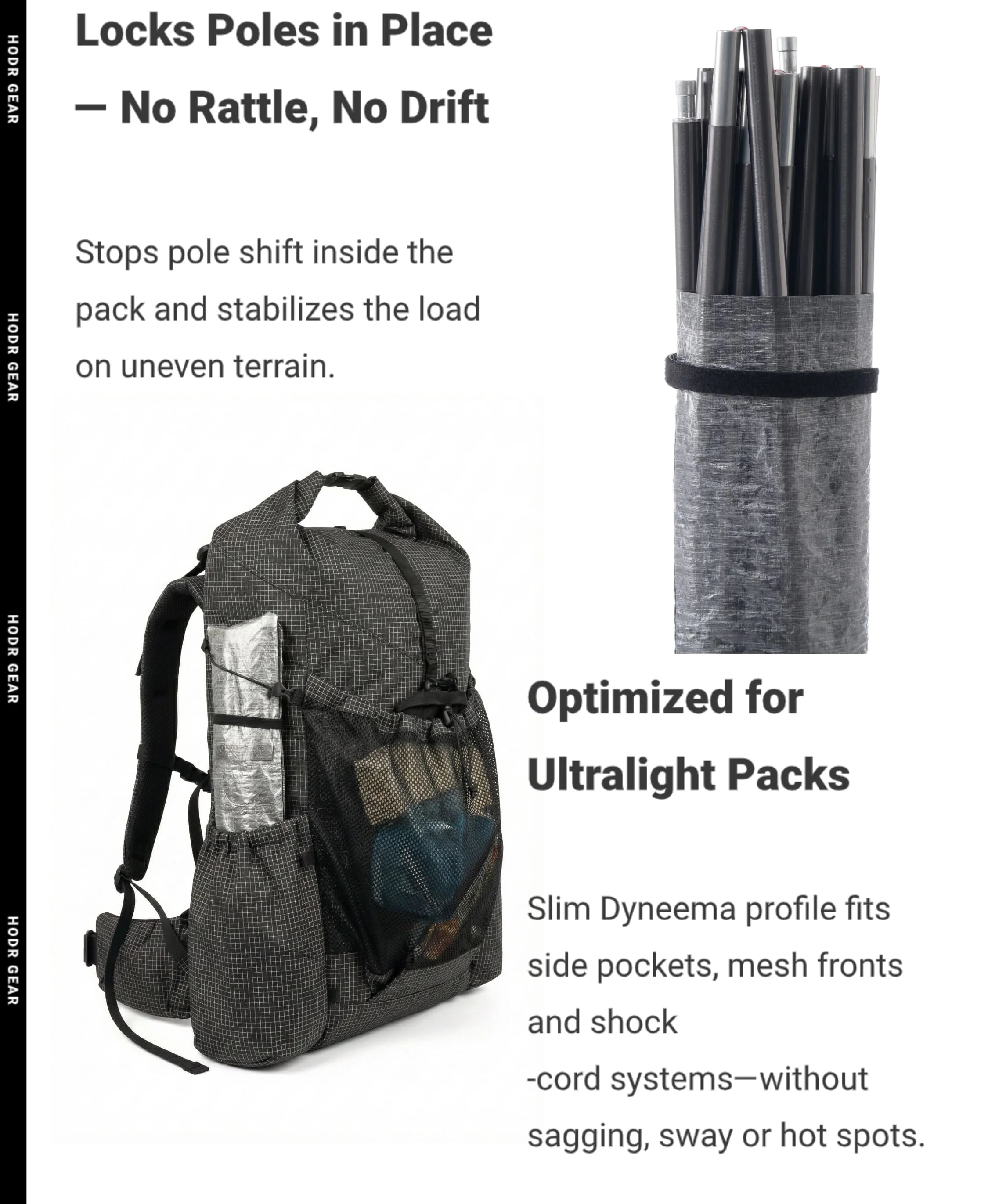 [HODRGEAR] Ultraleichte Dyneema-Zeltstangentasche, 9 g DCF, wasserdichter Aufbewahrungssack, Organizer-Koffer für Camping, Wandern, Zeltstangen, 30–55 cm – Detail 7