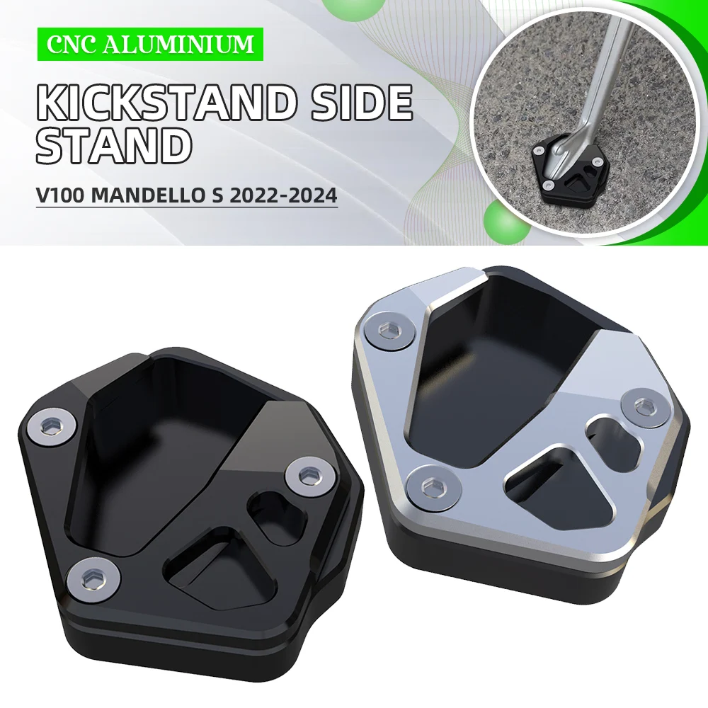 

Motorcycle CNC Kickstand Enlarge Plate Foot Side Stand Enlarger Extension Support Pad FOR Moto Guzzi V100 Mandello S 2023 2024