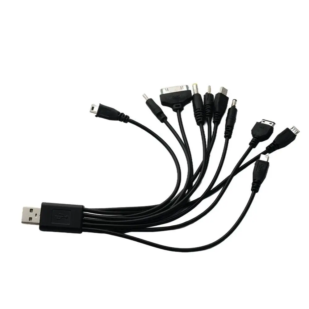 1Pc 10 In 1 USB Multi Pin Cable Charger Universal USB Adapter Cable Data Wire Cord Multifunction Data Transfer Cable