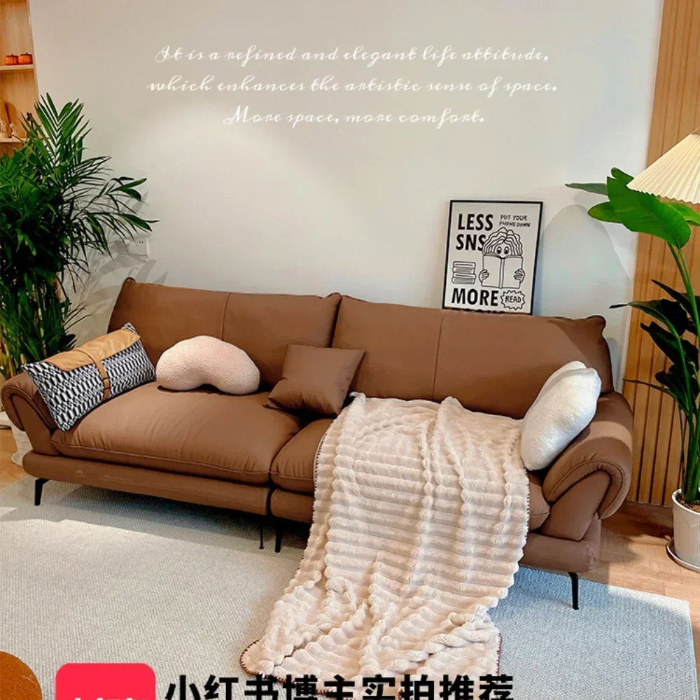 

Leather Sofa Living Room First Layer Cowhide Imperial Concubine Straight Row Home Sofa