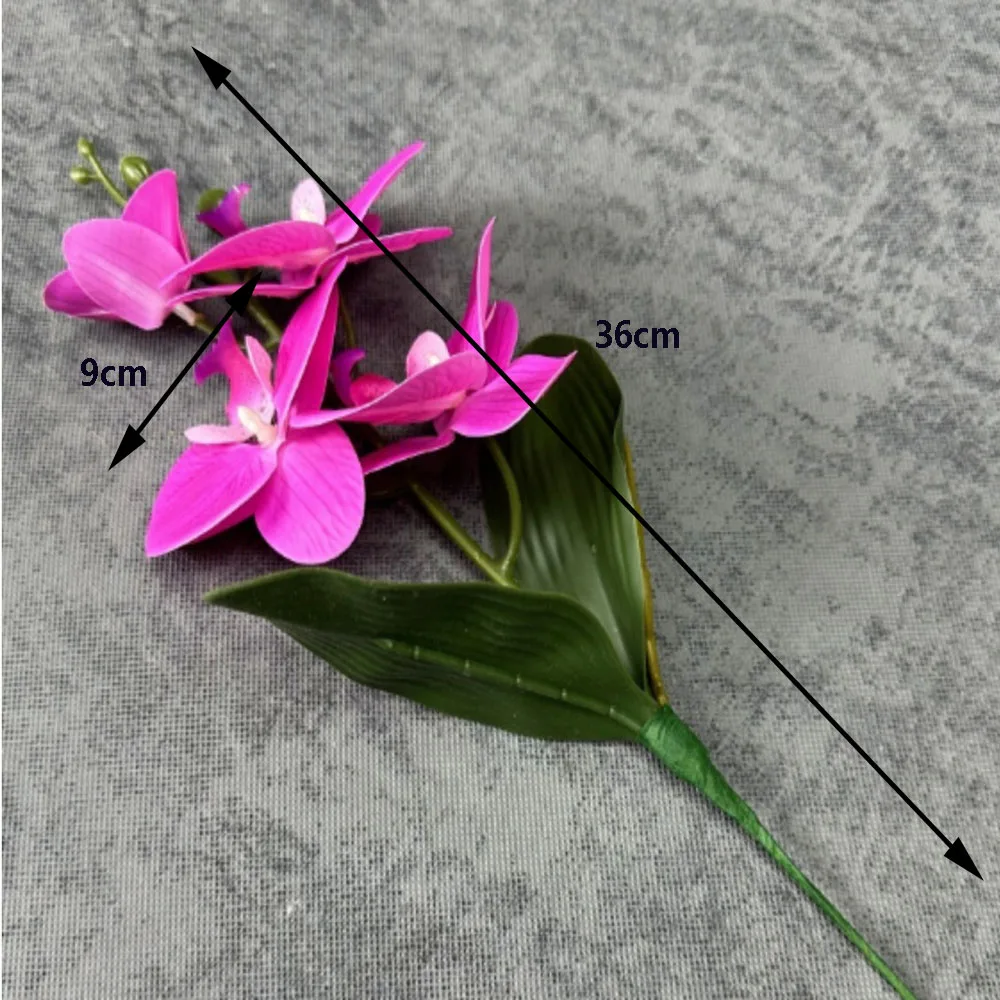 واحد مقلد فراشة الأوركيد زهرة اصطناعية مكتب طاولة طعام المنزل مكتب الزفاف ديكور غرفة المنزل-لا مزهرية