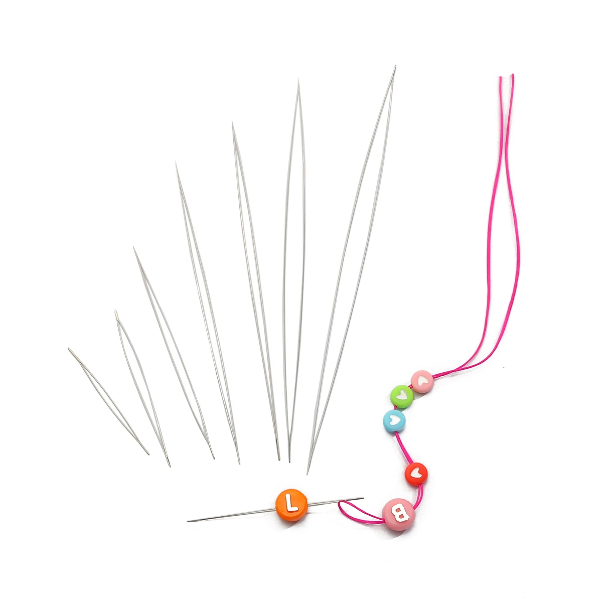 5Pcs/Lot Stainless Steel Big Eye Beading Needles Easy Thread String Cord Pins For DIY Jewellry Making Tools