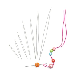5Pcs/Lot Stainless Steel Big Eye Beading Needles Easy Thread String Cord Pins For DIY Jewellry Making Tools