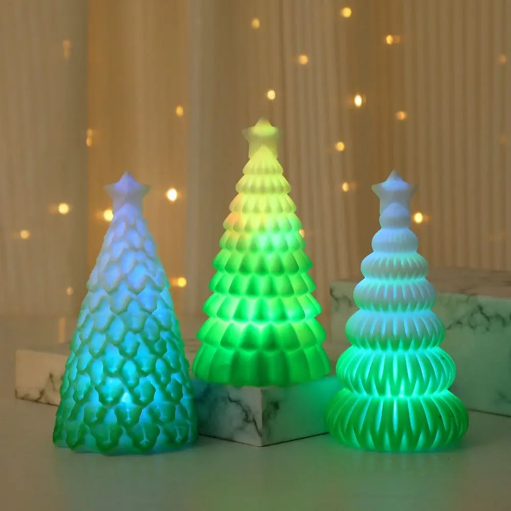 Vinyl Santa Claus Night Light Luminous Santa Claus Christmas Tree Desktop Lamp Glowing Mini Christmas Desktop Ornaments