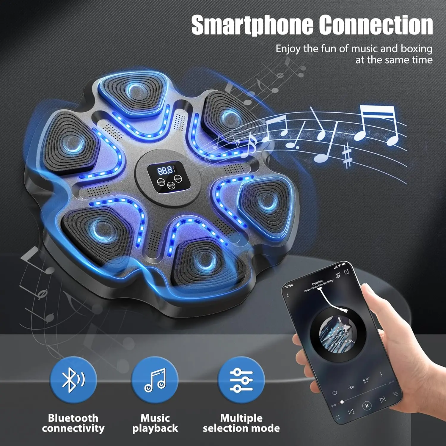 

New Smart Bluetooth Boxing Target Muscle Strength Training Intelligent Boxing Target Office Home Decompression Fitness Equipment