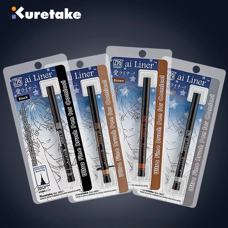 Japan Zig Kuretake Ai Liner Ultra-fine Hook Pen Waterproof Watercolor Line Drawing Coloring Hair Facial Painting Supplies