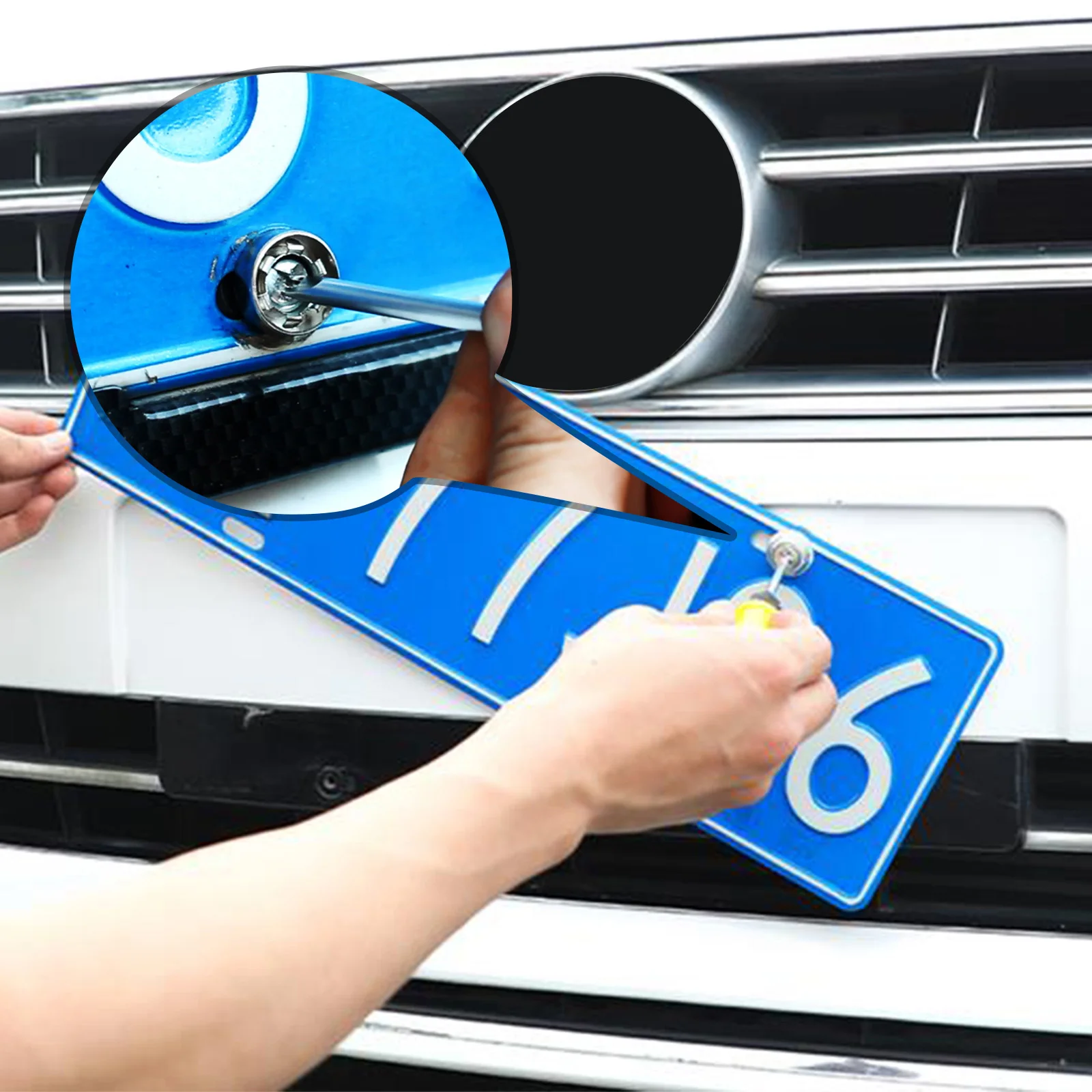 4 buah/set sekrup anti-maling krom sekrup bingkai baut pelat nomor mobil untuk bingkai pengencang, baut keamanan penutup pelat lisensi