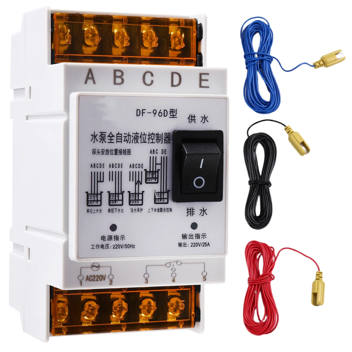 

ABNJ New Automatic Water Level Controller Switch 25A 220V Water Tank Liquid Level Detection Sensor Water Pump Controller B