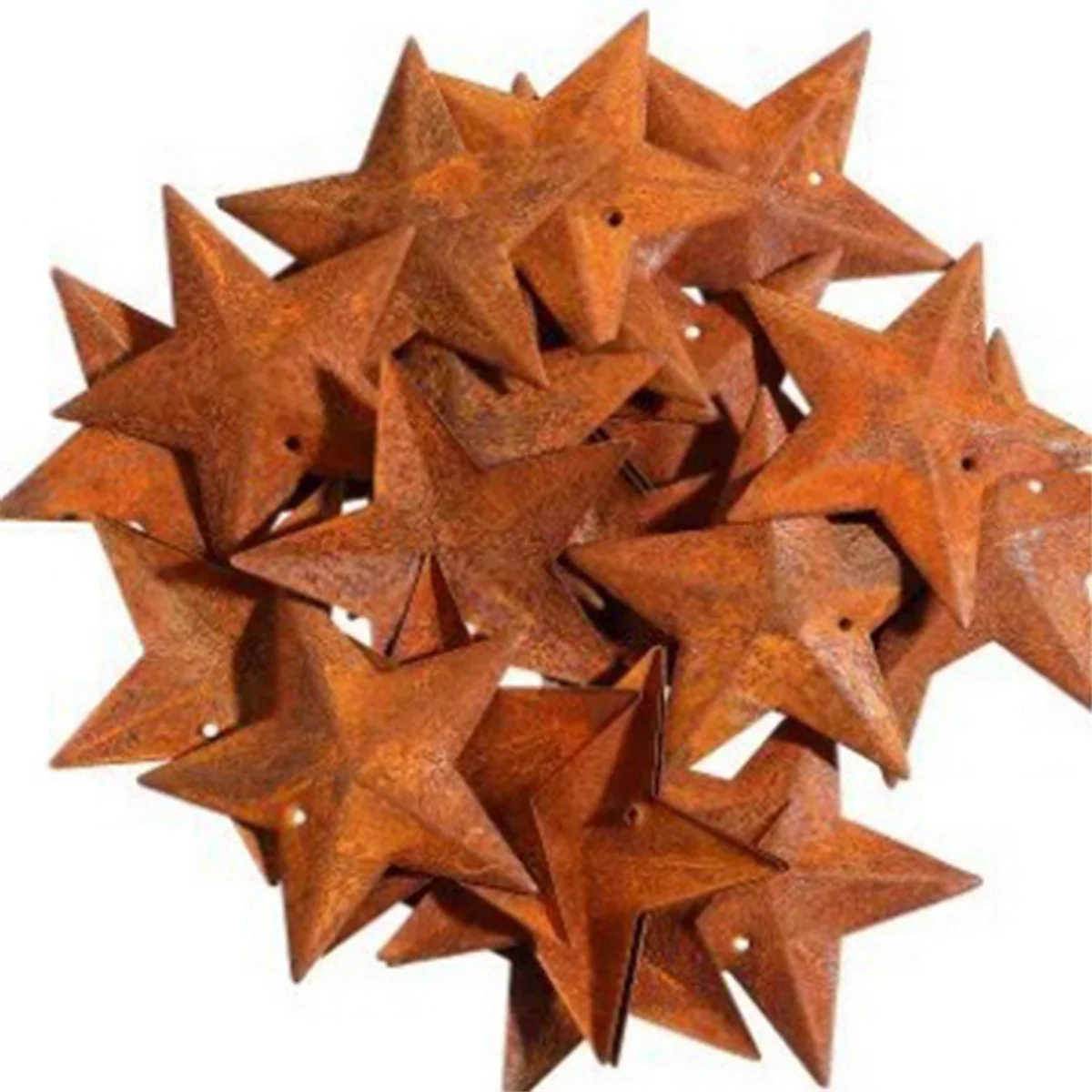 Rusty Metal Barn Star. Vintage Country Decorative Star with Hole for Rustic Decoration for Christmas Holidays