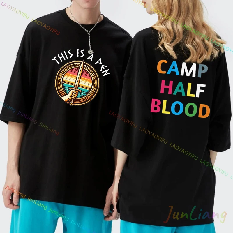 مخيم نصف الدم تي شيرت التدريب مخيم لعبة تي شيرت للرجال للجنسين النساء Y2k 100% القطن الملابس الجمالية قصيرة الأكمام المحملة #5